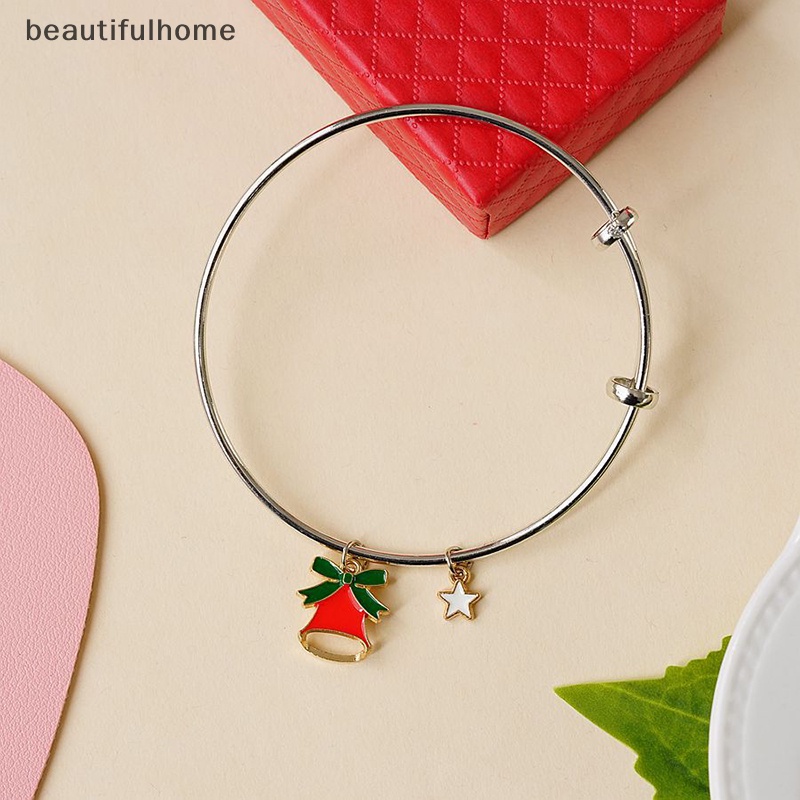 {Cantikrumah} Santa Claus Gelang Gelang Teman Gadis Mahasiswa Gelang Tiga Orang Perhiasan Gelang Kartun Lucu.