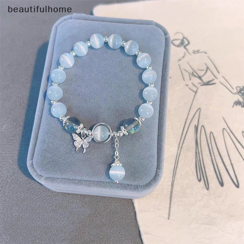 {beautifulhome} Fashion Korea Imitasi Opal Gelang Sederhana Liontin Gelang Ins Moonstone Kristal Manik Bulan Liontin Gelang Perhiasan Hadiah.