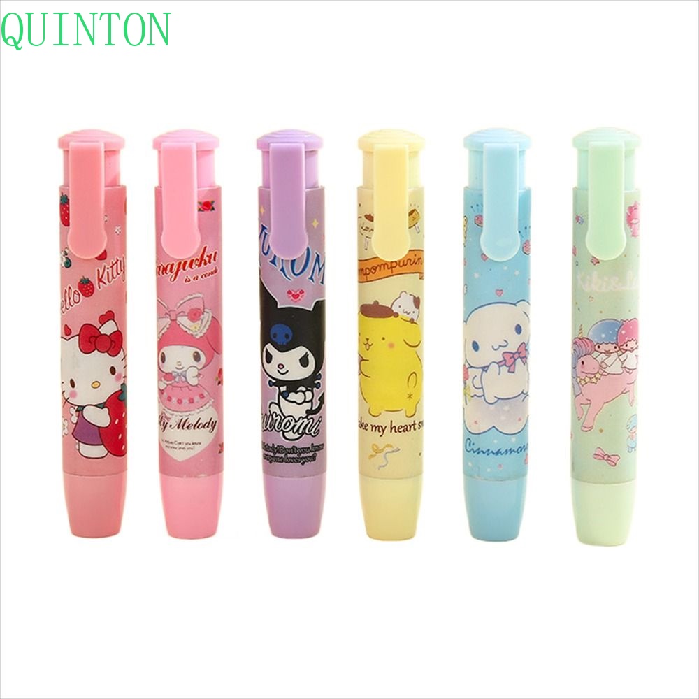 Quinton Pressing Eraser Alat Tulis Anime Kuromi Mymelody Cinnamoroll Pen Shape Pen Type Eraser