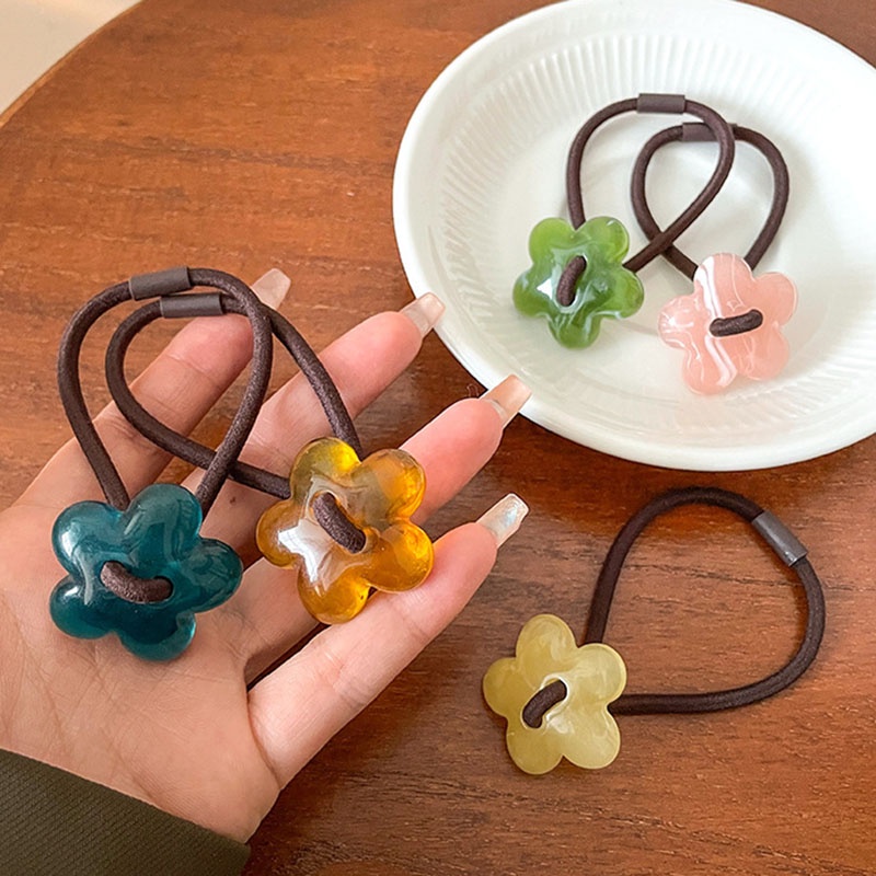 Gelang Karet Geometris Bunga Fashion Untuk Anak Perempuan