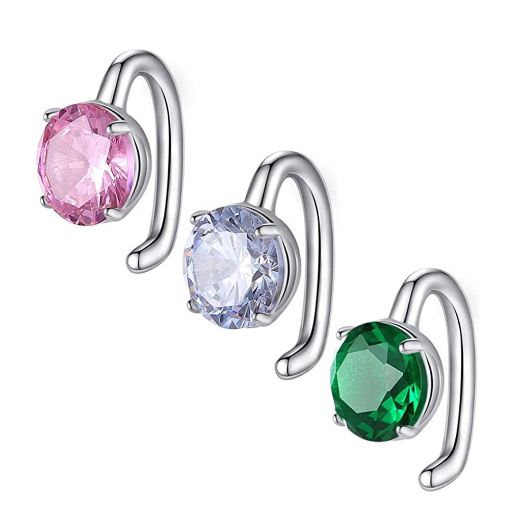 1pc Cincin Perut Tindik Zirkon Warna-Warni Warna Solid Kristal Stainless Steel All-match Perhiasan Tubuh Seksi Pantai Aksesoris