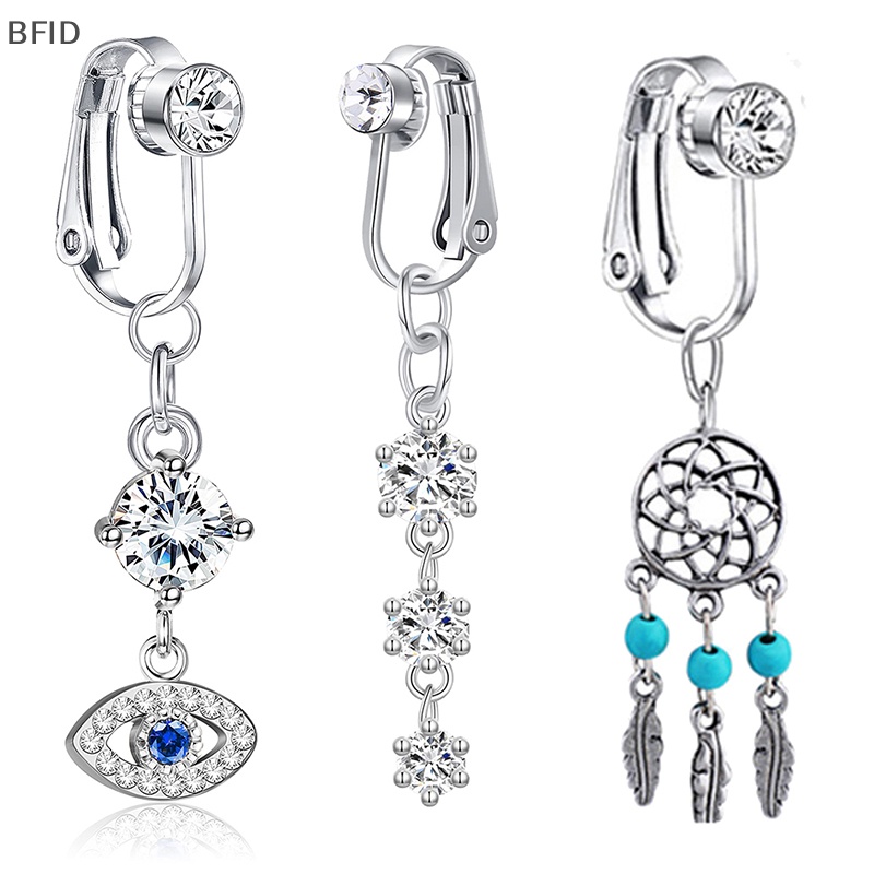 [BFID] 1pc Cincin Kancing Perut Palsu Fake Clip On Belly Non Navel Ring [ID]