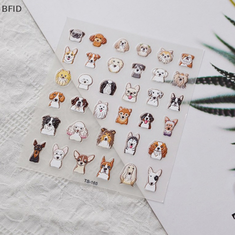 [BFID] Stiker Nail Art 5D Timbul, Stiker Kuku Anjing Puppy Untuk Pecinta Anjing &amp; Kucing [ID]