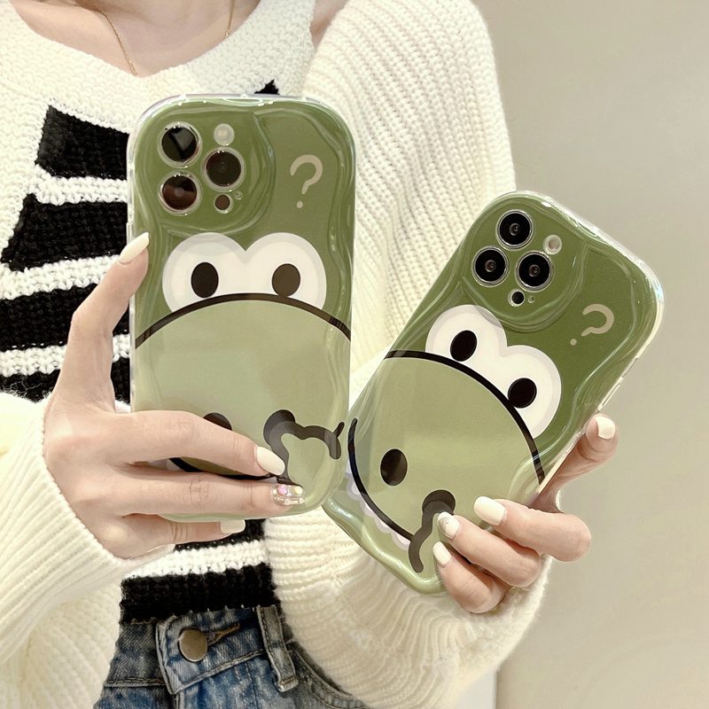 3D Ice Cream Green Funny dinosaur Soft Case IPhone 11 12 13 14 Pro Max New Apple for Women Girls Gift Bracelet Airbag Case