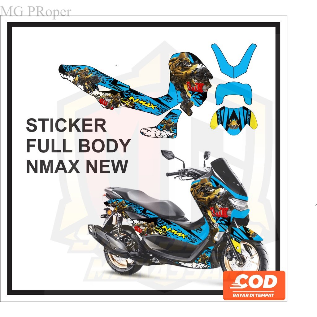Stiker Striping Decal YAMAHA NMAX NEW Full Body 2022 2021 Motif Karakter Kartun