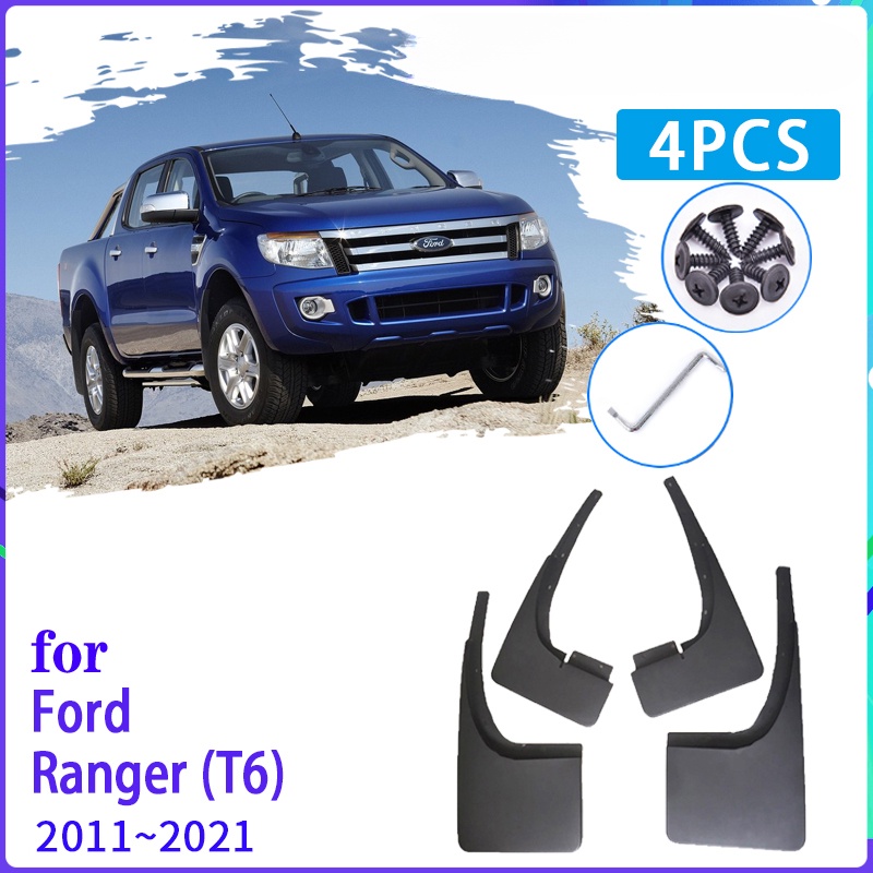 4pcs Flaps Lumpur Mobil Untuk Ford Ranger T6 2011~2021 2012 2013 2020 2021 Mudguard Splash Guards Fender Mudflaps Aksesoris Mobil