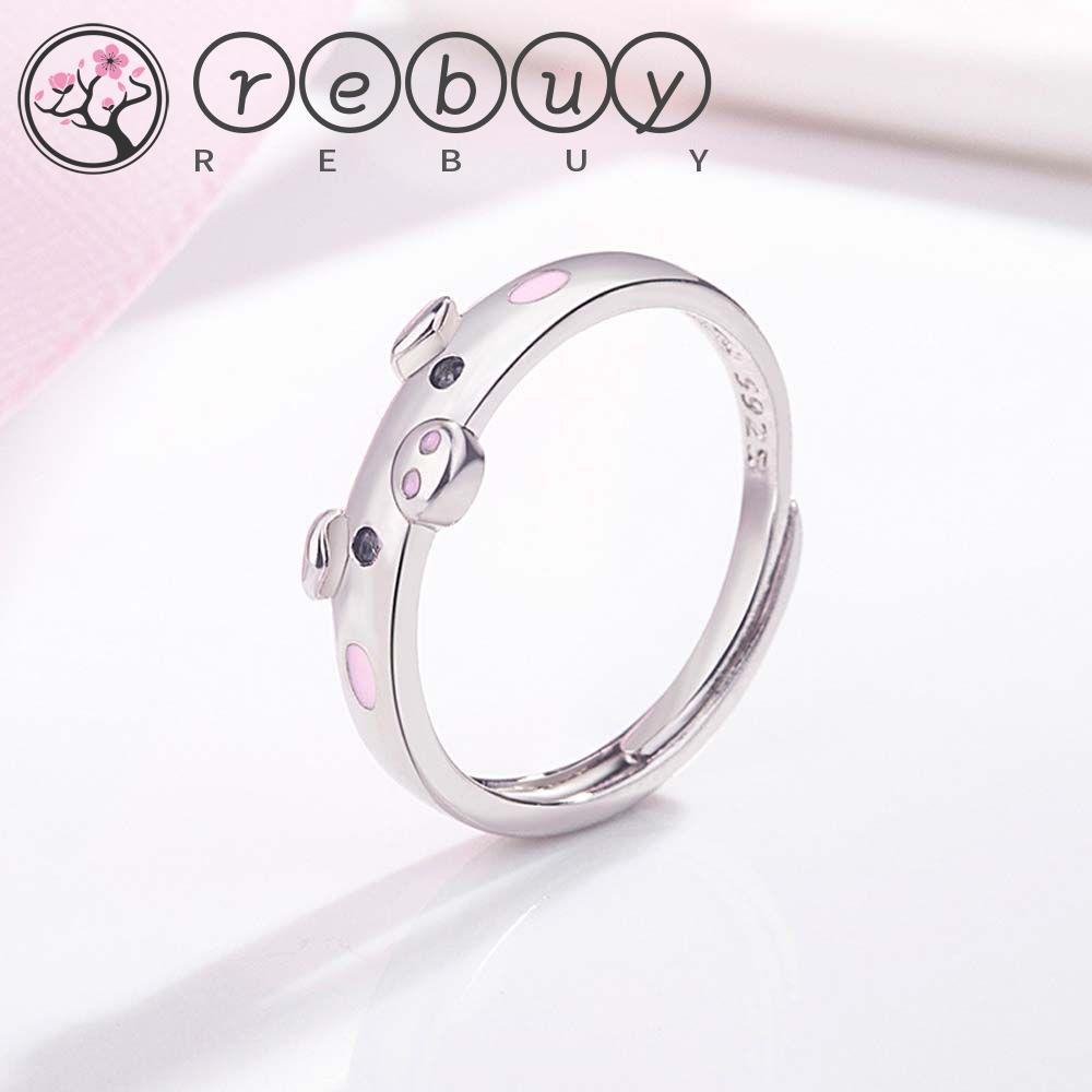 Rebuy Opening Rings Party Lucky 1pc Enamel Hadiah Untuk Wanita Lover Pig Jewelry