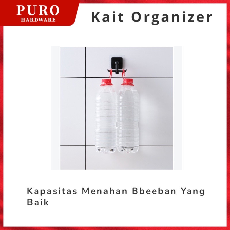 Hook Putar 6 Kait / Gantungan Spatula Tempel Dinding Hook Putar 6 Kait / Kait Organizer / Gantungan tempel / Gantungan Serbaguna