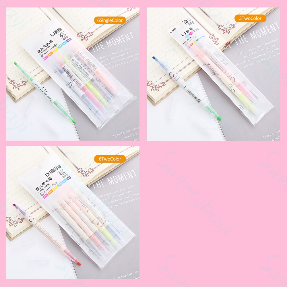 SweetyBayi Highlighter pen Stabilo warna warni stabilo panjang dua kepala