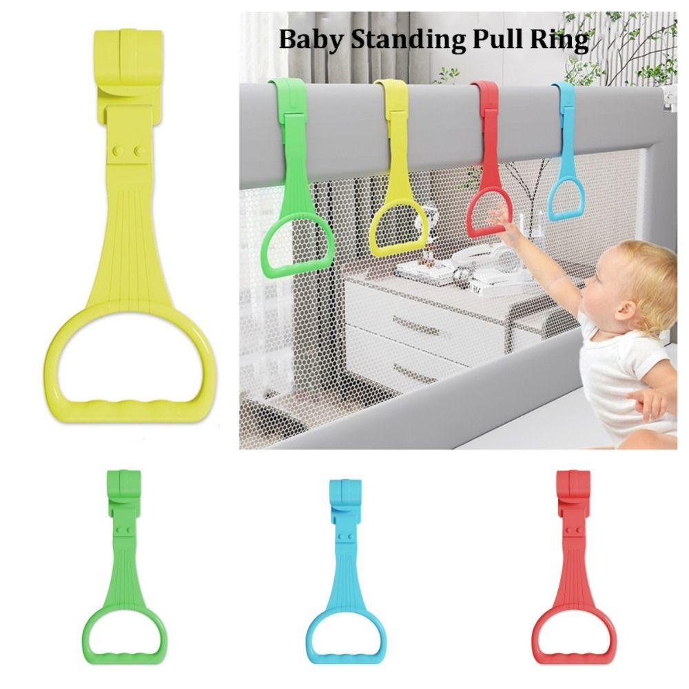 Nickolas1 Cincin Tarik Bayi, Cincin Tarik Aksesoris Tidur Untuk Playpen, Cincin Mainan Stroller Warna Solid Plastik Lucu Untuk Cincin Tempat Tidur