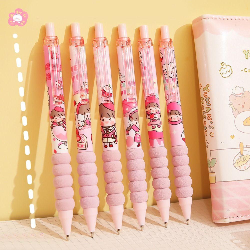 【 ELEGANT 】 Set Pensil Ditarik, Pensil Mekanik Tulisan, Kartun 2in1 Dengan Eraser Sketching Art Supplies Untuk Sekolah