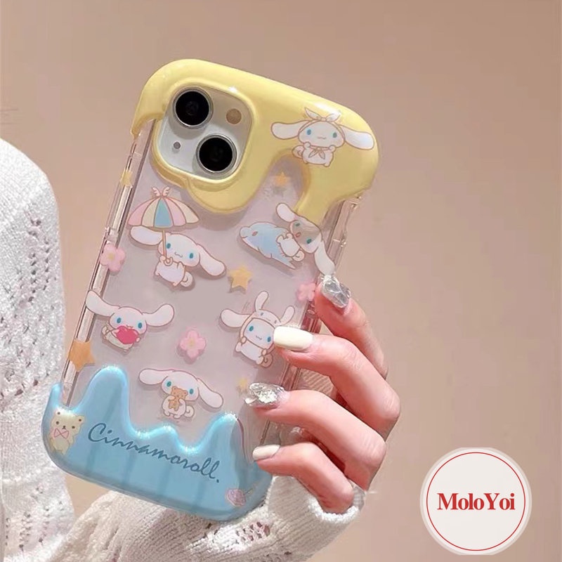 IPHONE Permen 3D Ice Cream Laurel Dog Soft Tpu Case Kompatibel Untuk Iphone11 13 14 12 Pro Max XR XS X Max 7Plus 8 7 Plus Kartun Indah Cinnamoroll Cover