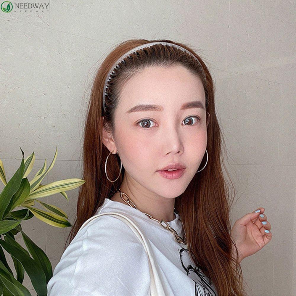 NEEDWAY Hoop Rambut Wanita Sport Unisex Headband Trendi Materi Makeup Gaya Hip Hop Korea Hiasan Kepala