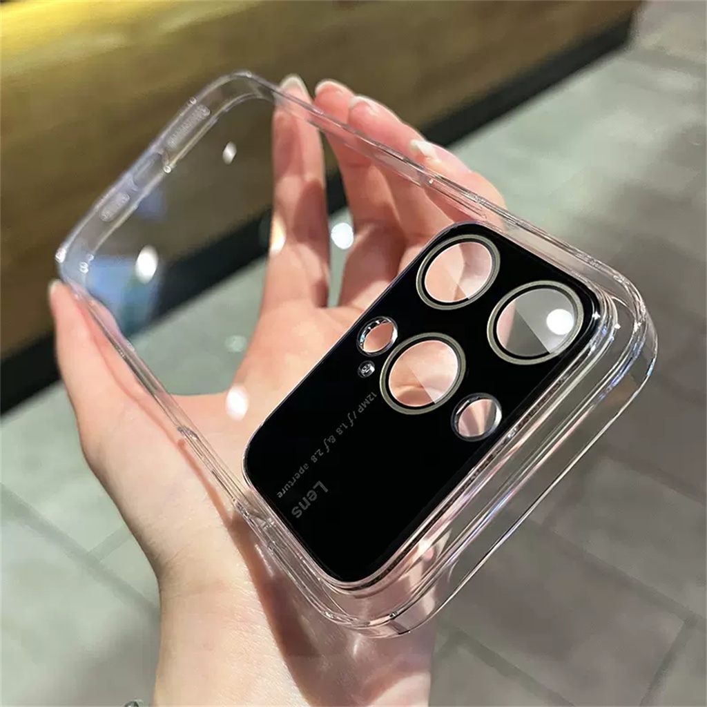 IPHONE Casing Lensa Proteksi Kamera Iphone14 Pro Max Transparan Mewah Iphone12 13 Pro Max14 Plus 11 Pro Max Cakupan Penuh shockproof soft case