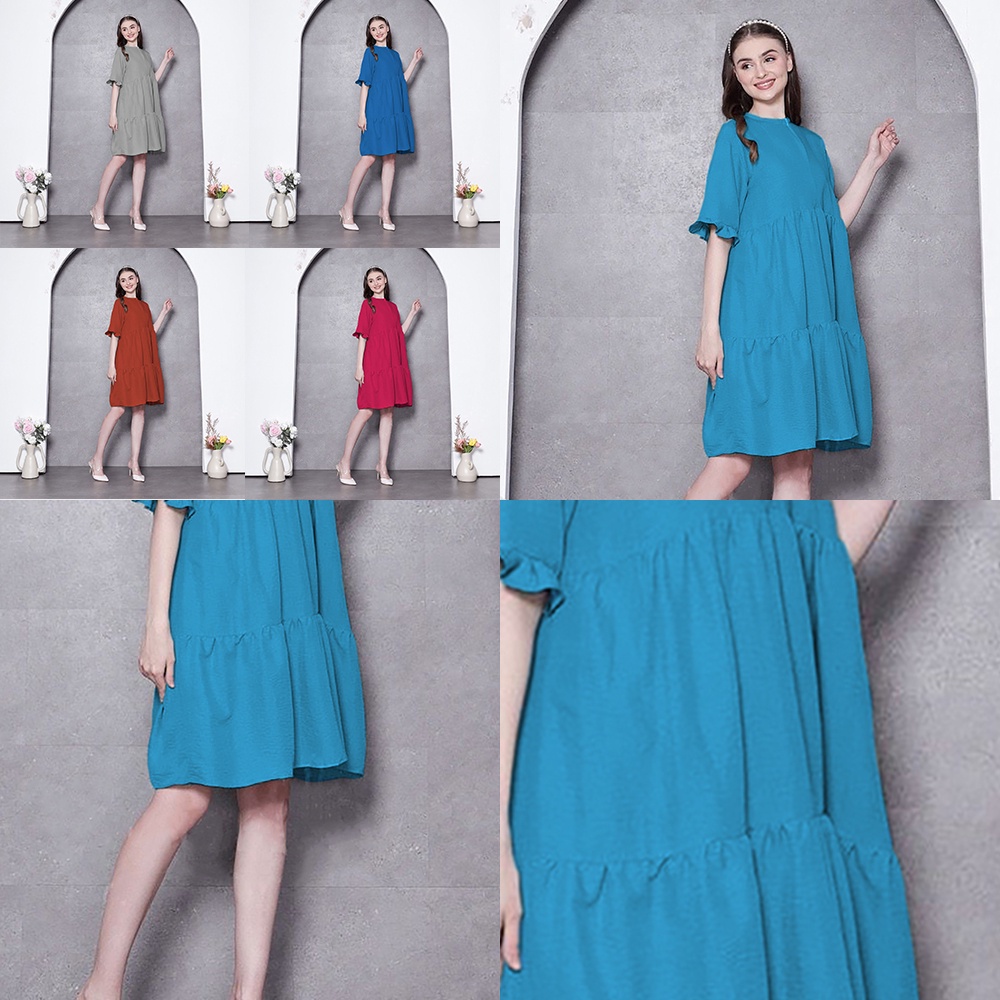 Dress Remaja Kekinian Dress Ruffle Thea ZD16