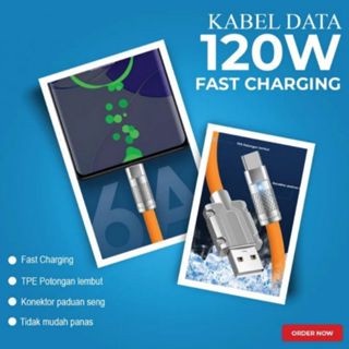 KABEL DATA 6A KB-08 FASTCHARGING 120WATT USB MICRO DAN TIPE C REAL SUPORT TURBO CHARGE 120WATT Original