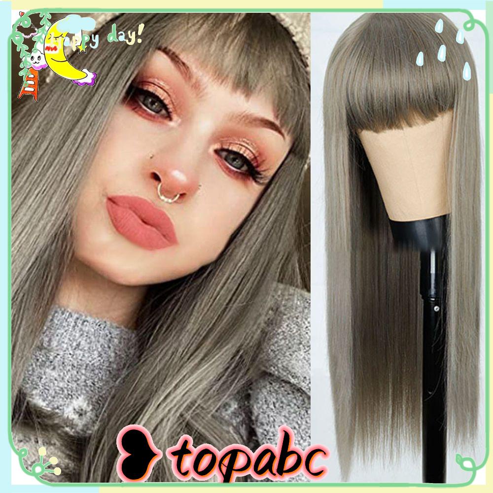 TOP Wig Wanita Hot Rambut Tebal Pakaian Wanita High Temperature Line Long Hair