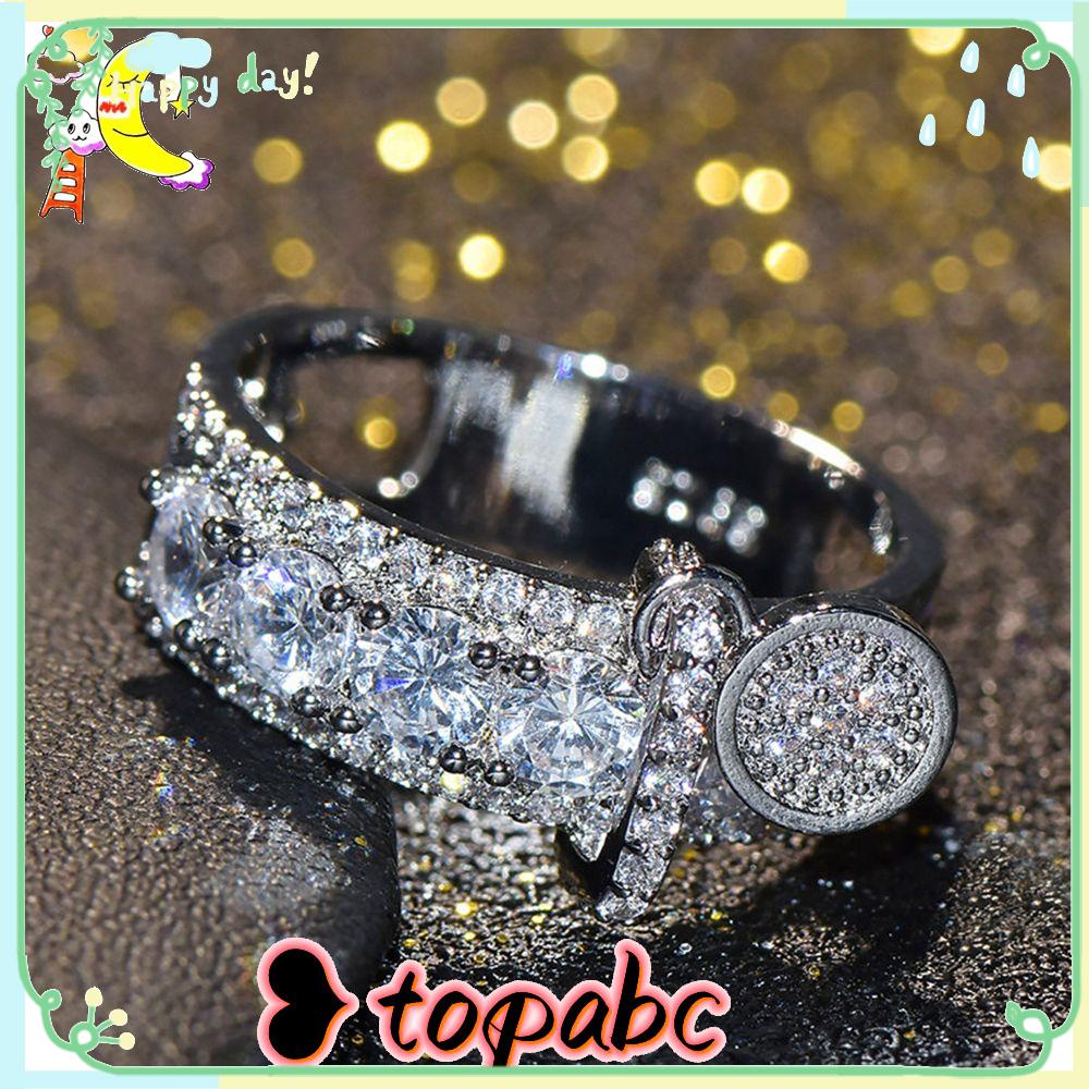 TOP Cincin Tunangan New Elegan Vintage Mengkilap AAA Zircon