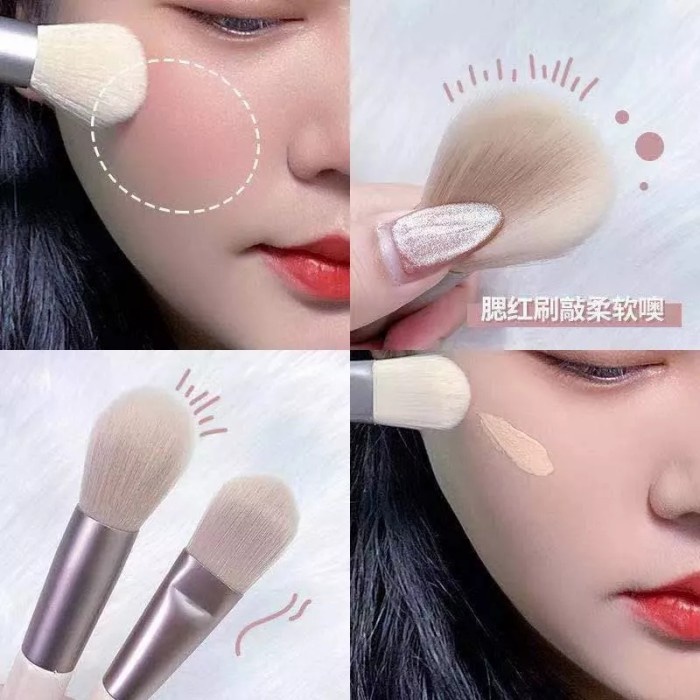 Kuas Make Up Set 8 Pcs Eyeshadow Bibir Alis Sisir Powder Pipi Mata lengkap