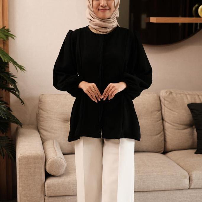 BEFAST - ZNF OOTD WANITA HEM ONA / Kemeja Wenna / Atasan Wanita Lengan Panjang / Fashion Casual Wanita Kerja / Kemeja Polos Formal Model Terbaru / Outfit Wanita Hijab Trendy / Hem Ikat Pinggang