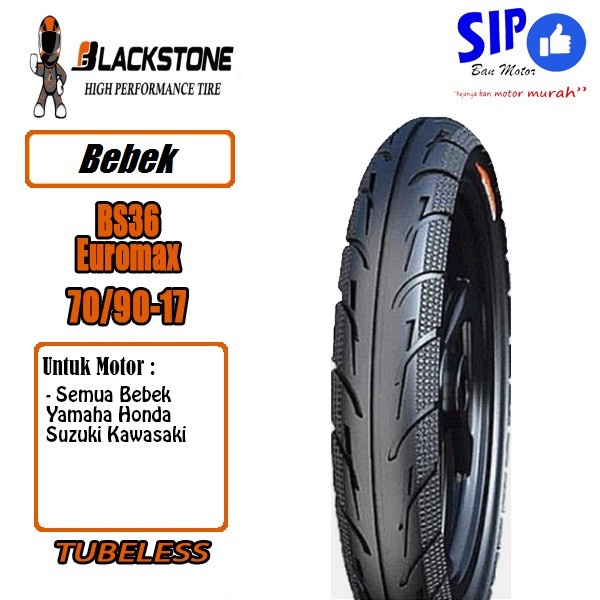 Ban Motor Bebek Blackstone BS 36 70 90 17 Tubeless Untuk Supra Jupiter