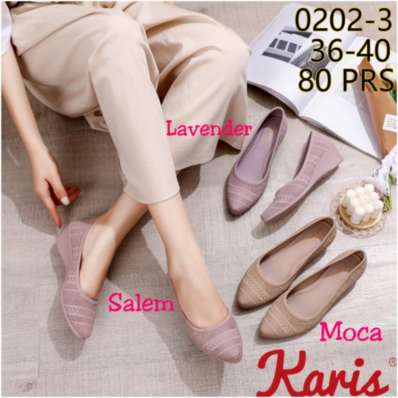 SEPATU KARIS 0202 / KARET JELLY WEDGES WANITA
