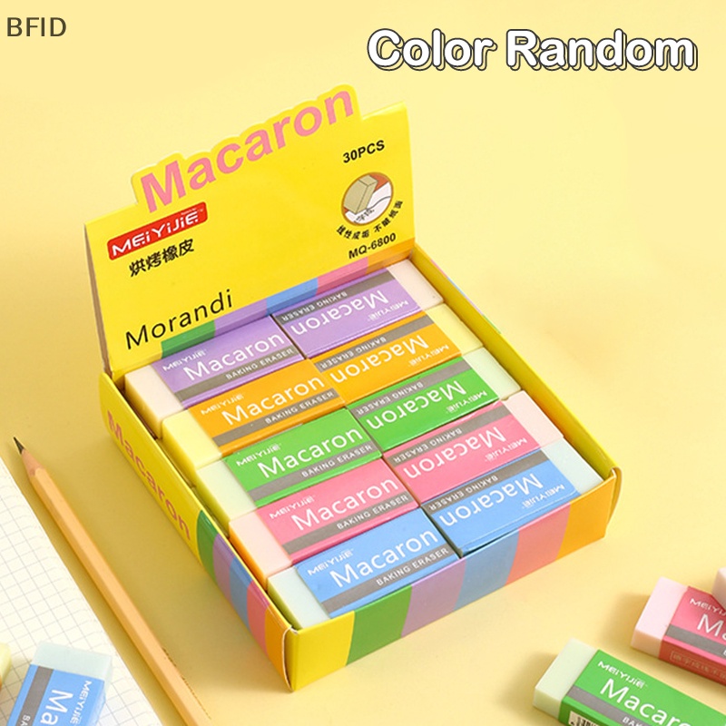 [BFID] Random Pencil Eraser Macaron Color Tahan Lama Penghapus Remah Kurang Anak Koreksi Non Tanda Penghapus Alat Tulis Sekolah Siswa [ID]