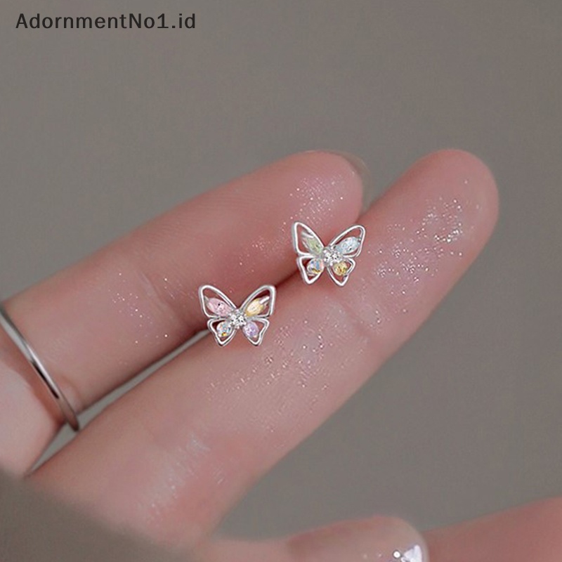 [AdornmentNo1] Zirkon telinga tulang kuku Glossy Butterfly Spiral Stud Earrings untuk wanita gadis pesta pernikahan baru perhiasan hadiah