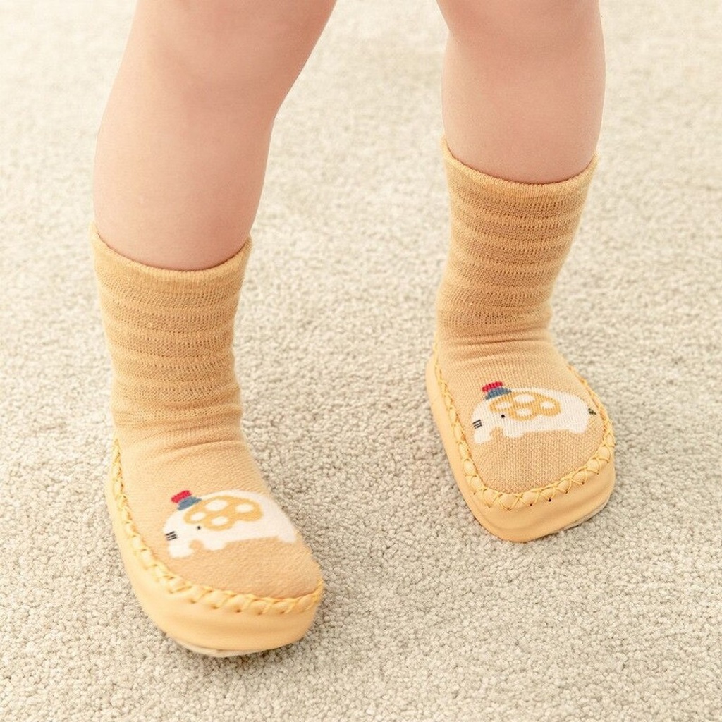 ☀ INDOLAND ☀ Prewalker Bayi Motif Binatang Bahan Katun Baby Socks Shoes Sepatu Bayi Kaos Kaki Lantai Dengan Anti Slip KK081