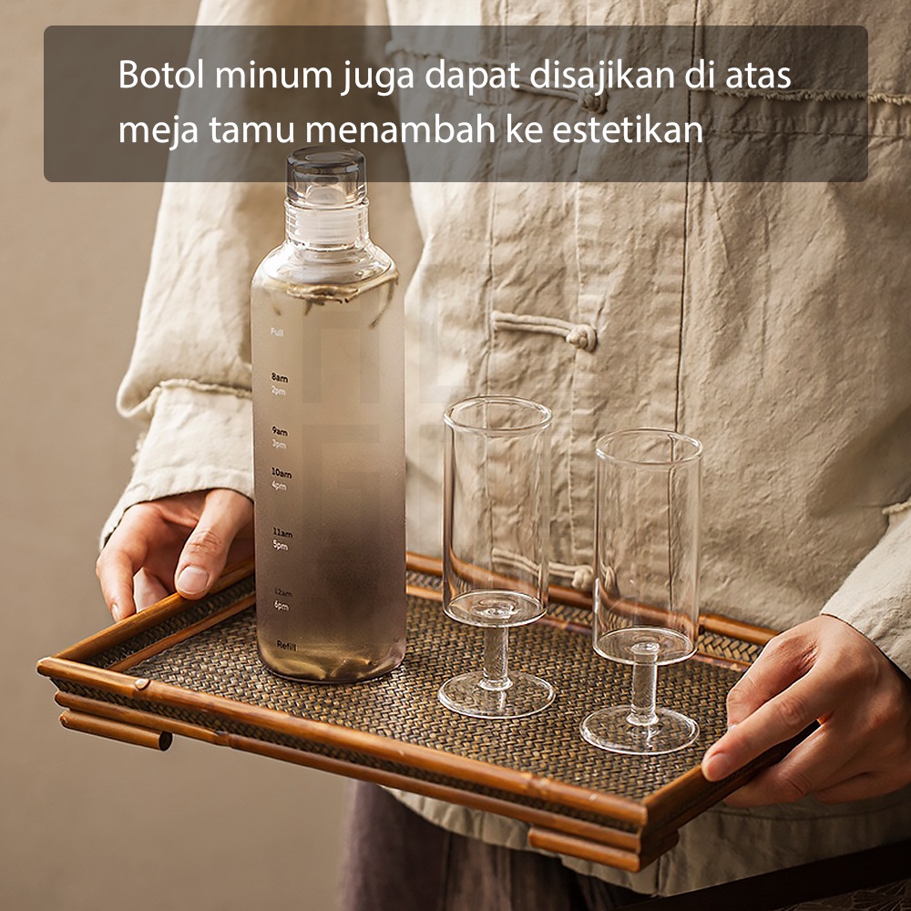 HUGO Botol Minum Aesthetic Water Bottle Termos Botol Bening Transparan Estetik Botol Air Plastik