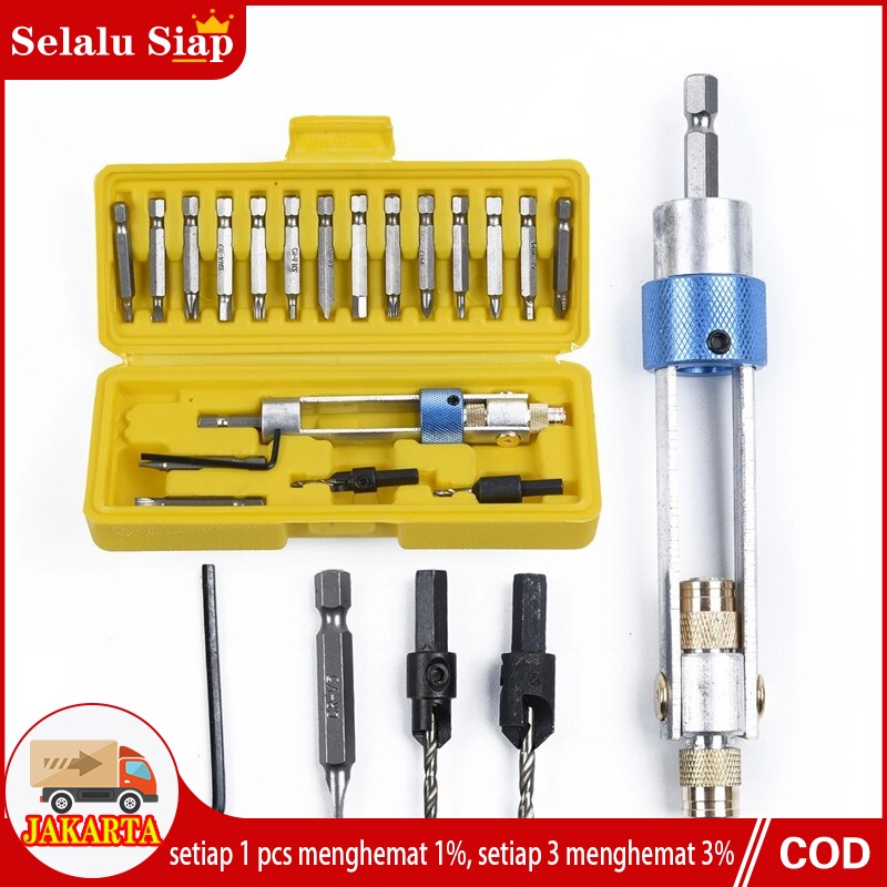 Drill Bit Set 20 pcs HSS Bits Flip Drip bor obeng Set - Drill Driver Multi Screwdriver 2 in 1