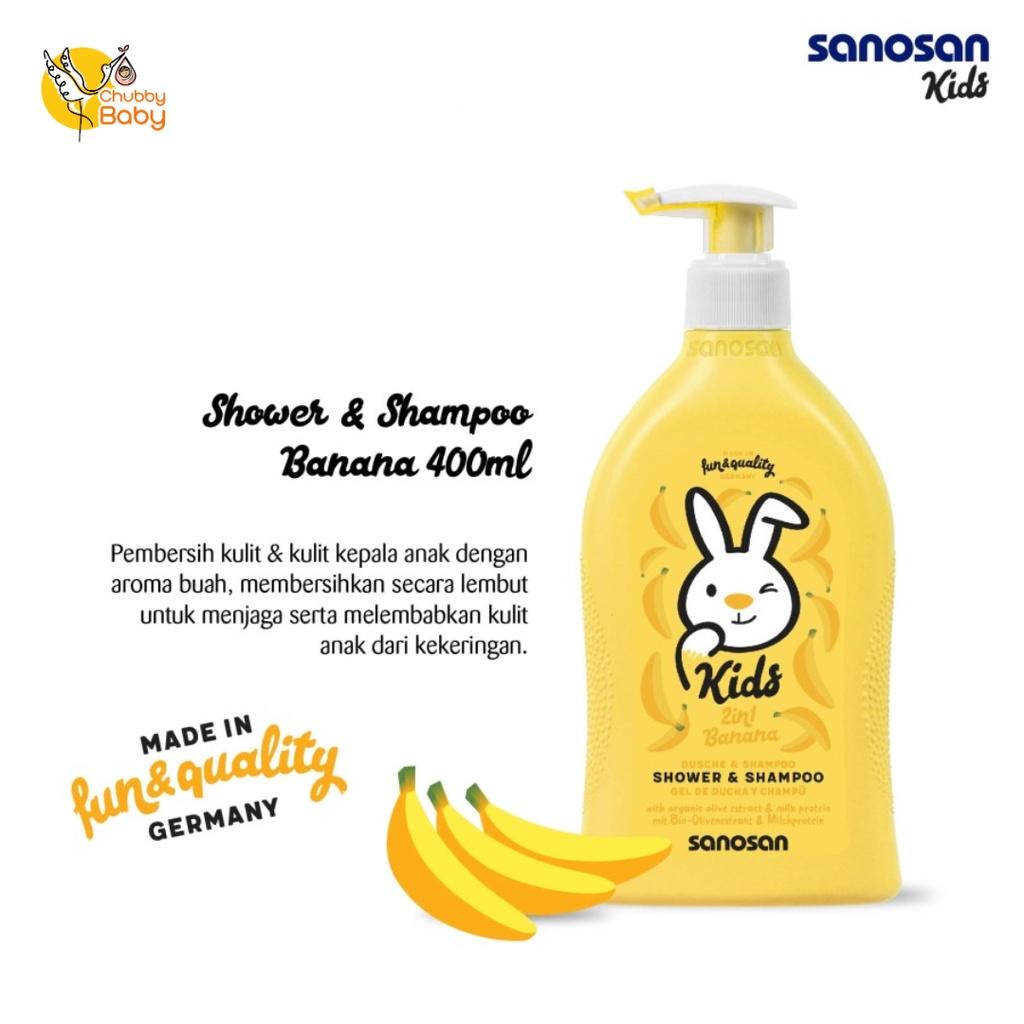 SANOSAN KIDS - Shower &amp; Shampoo 400ml | Sabun dan Shampo anak