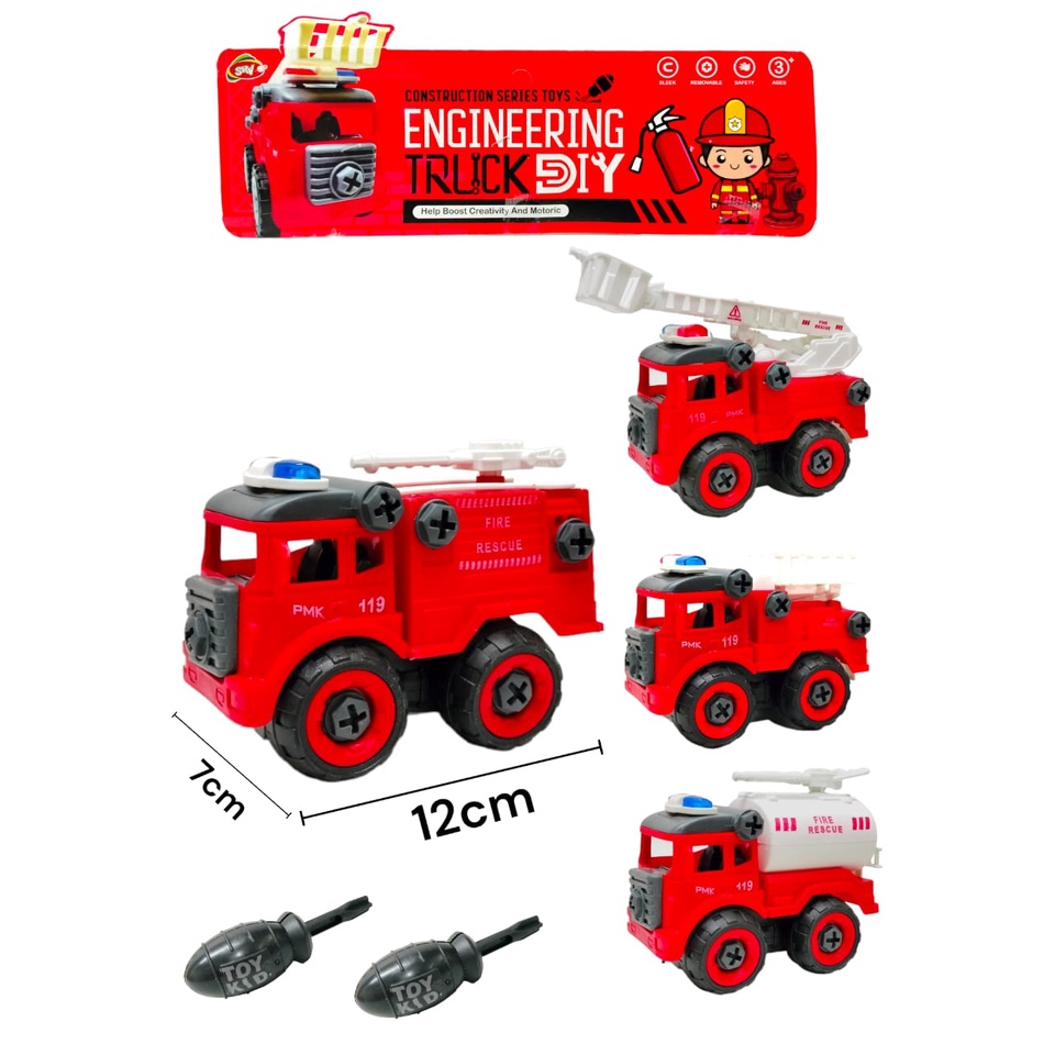 DOUBLE GREAT MAINAN KREATIF TRUCK KONSTRUKSI PMK ARM DIY BONGKAR PASANG ISI 4