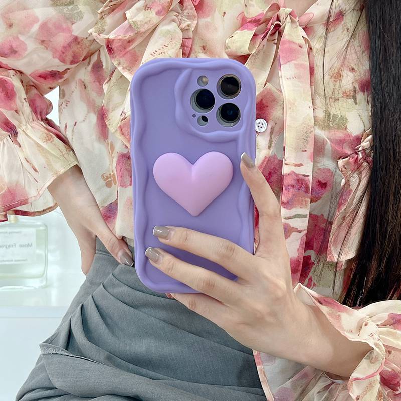 4Colors！Macaron Wave 3D Big Love Soft Silicon Case HP iP iPhone 6 6S 7 8 14 + Plus SE 2020 2022 X XS XR 11 12 13 Pro Max Casing