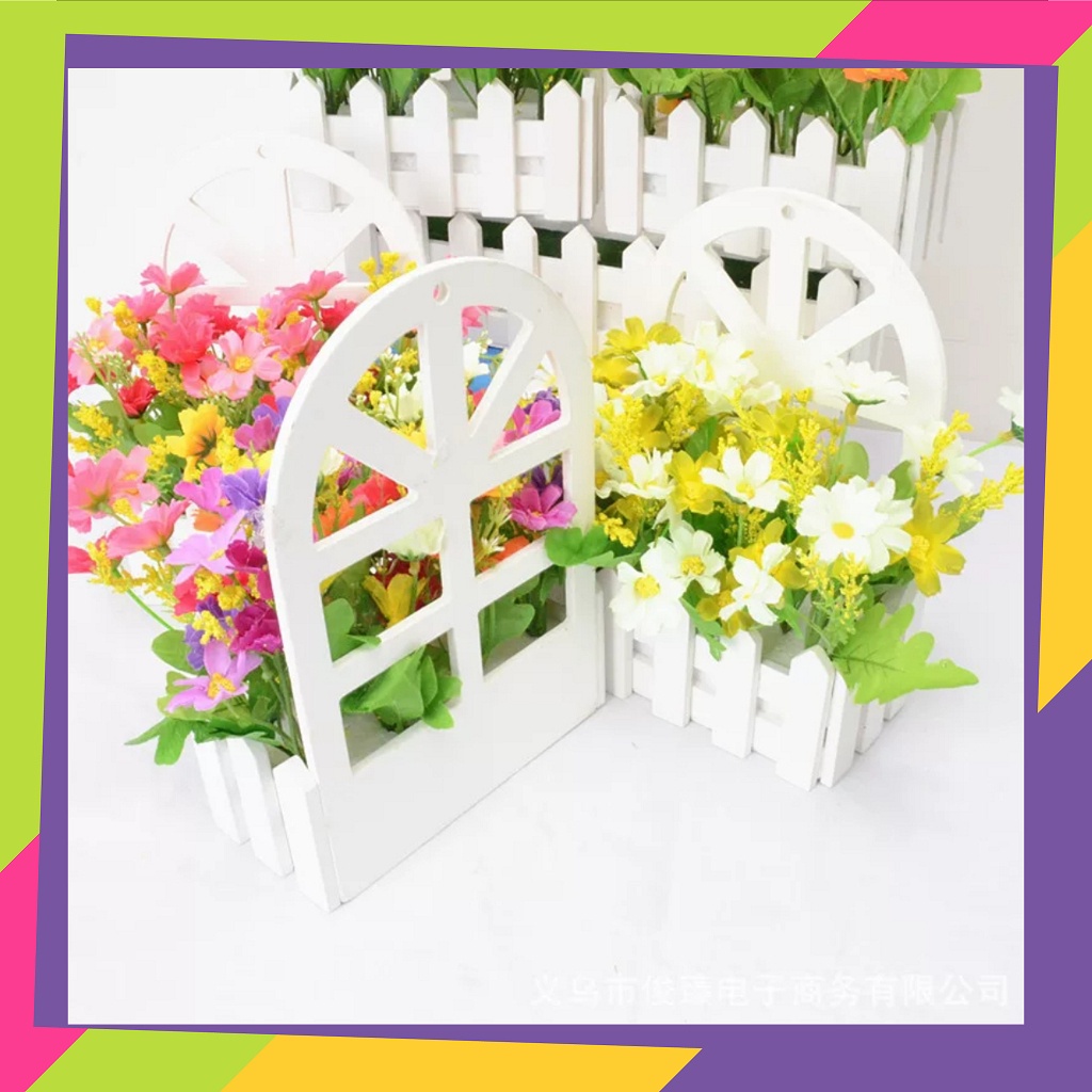 1083 / Pot bunga pagar plastik hias gantung / Vas bunga tanaman dekorasi artificial