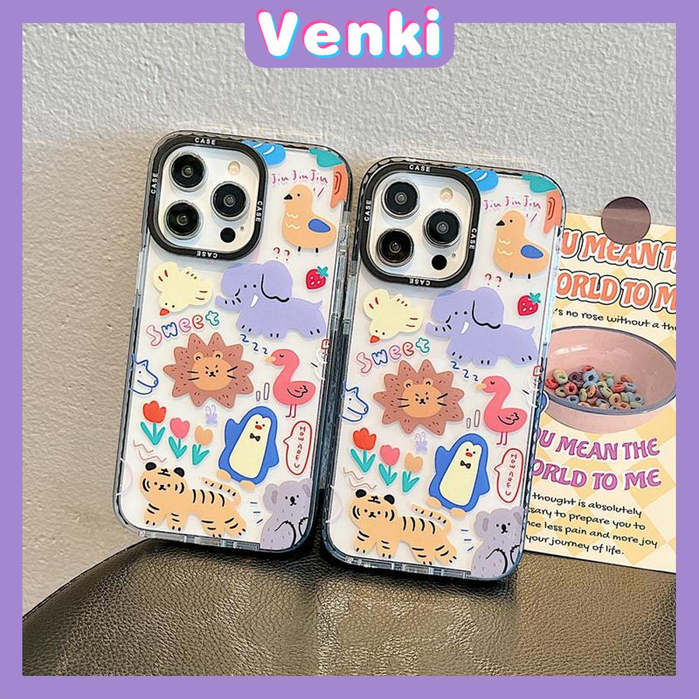 Venki - Case iPhone 11 iPhone Case Soft Case Clear Case Tebal Tahan Guncangan Bingkai Kamera Hewan Lucu Singa Kompatibel dengan iPhone 14 Pro Max 13 Pro Max 12 Pro Max 11 Pro Max XR XS 7Plus