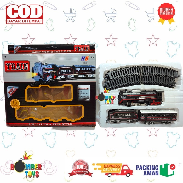 MAINAN ANAK KERETA API RAIL KING 13 PCS CLASSIC TRAIN LOCOMOTIF