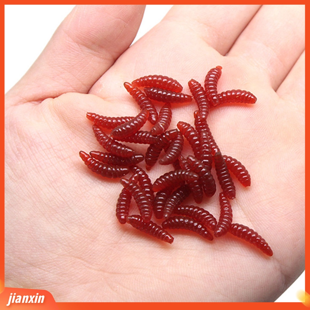 (In Stock) 50Pcs Umpan Umpan Pancing Cacing Manusia Hidup Buatan Maggots Tackle Aksesoris