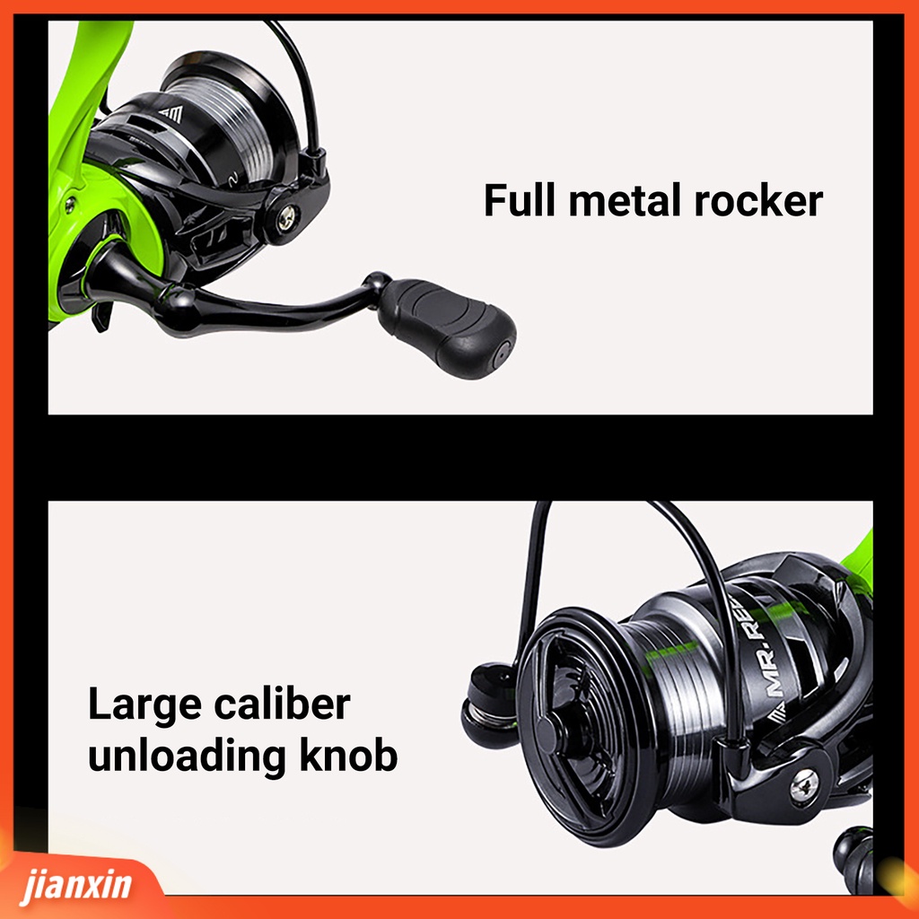 (In Stock) Gapless Spinning Fishing Wheel Fast Wire Exit Rubber Grip Ketangguhan Yang Baik Padat Gulungan Pancing Aksesori Pancing