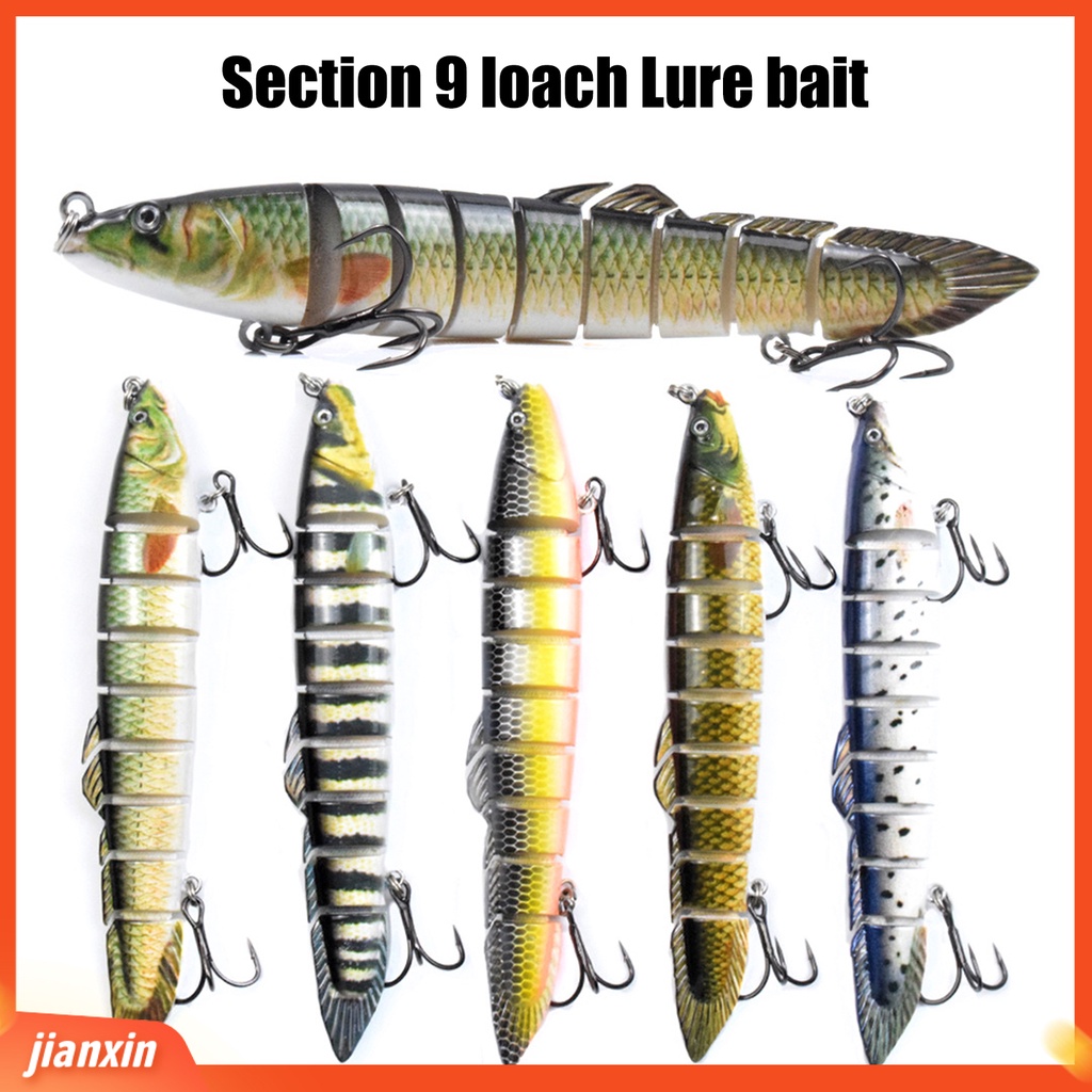 (In Stock) 13cm /21.5g Umpan Ikan Lumpur Tenggelam Berduri Umpan Buatan Multi Jointed Dengan Kait Treble Untuk Air Tawar