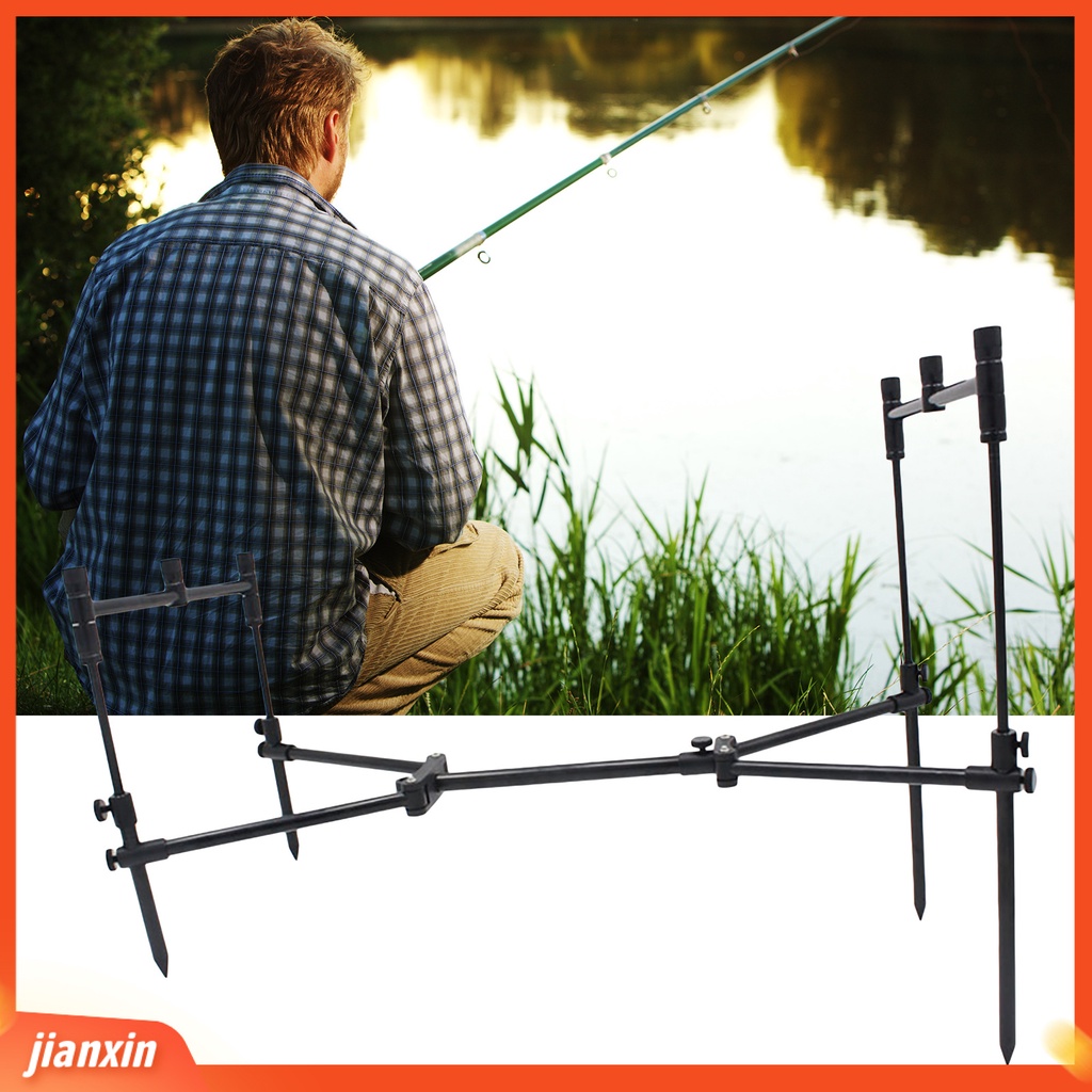 (In Stock) Holder Pancing Dapat Disesuaikan Cepat Lipat Aluminium Alloy Detachable High Strength Casting Rod Rack Untuk Pecinta Pancing
