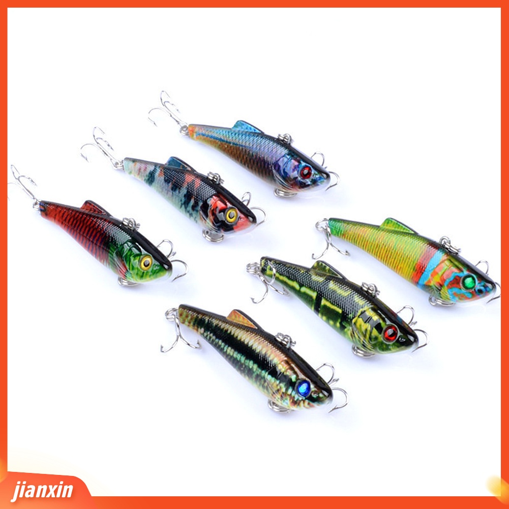 (In Stock) 7cm /6.6g VIB Lifelike Fishing Lure Tackle Plastik Umpan Buatan Warna-Warni Keras