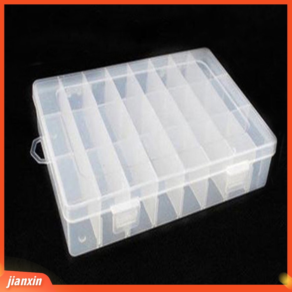 (In Stock) 24/15/8 Kompartemen Kotak Penyimpanan Manik Pancing Perhiasan Plastik Yang Dapat Dilepas