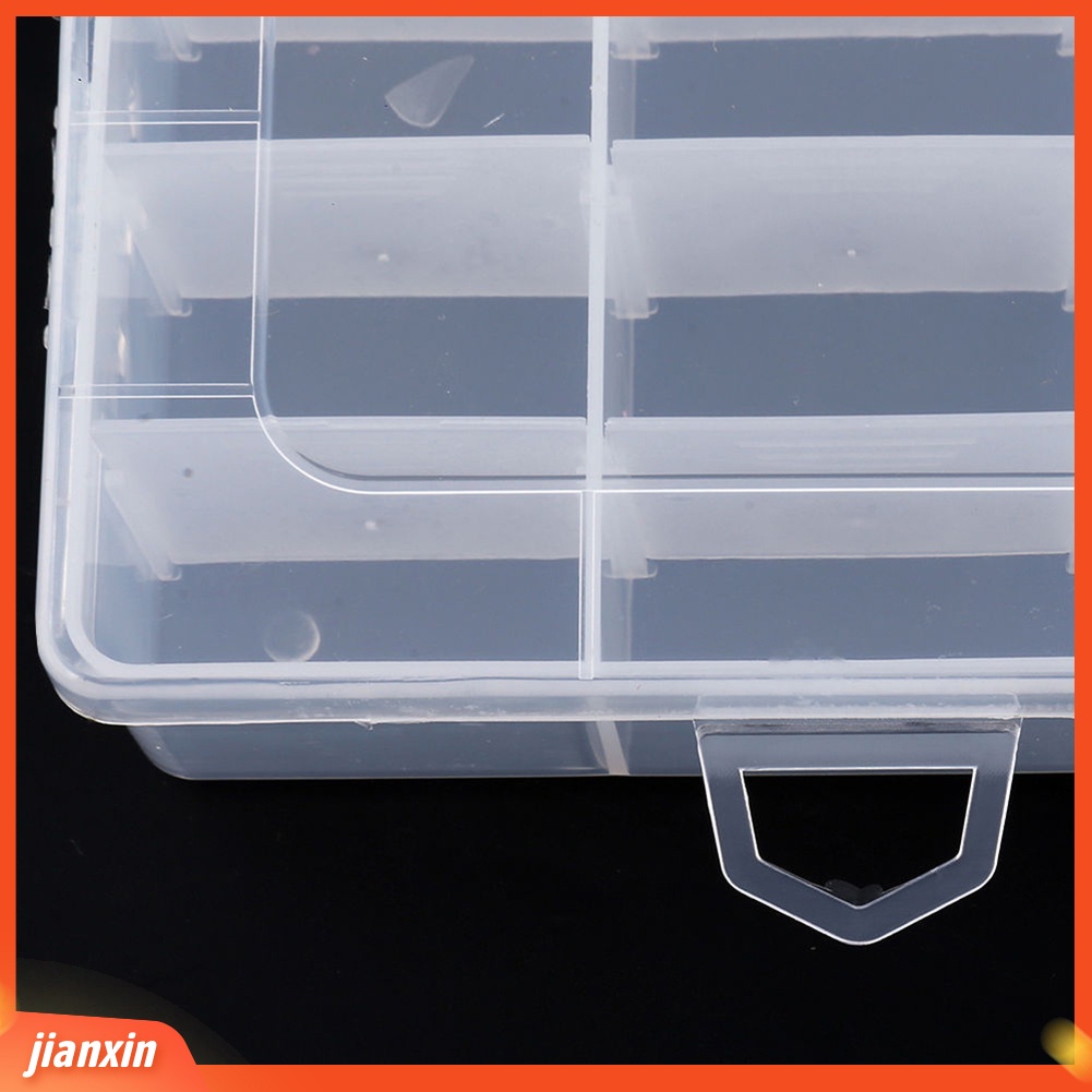 (In Stock) 24/15/8 Kompartemen Kotak Penyimpanan Manik Pancing Perhiasan Plastik Yang Dapat Dilepas