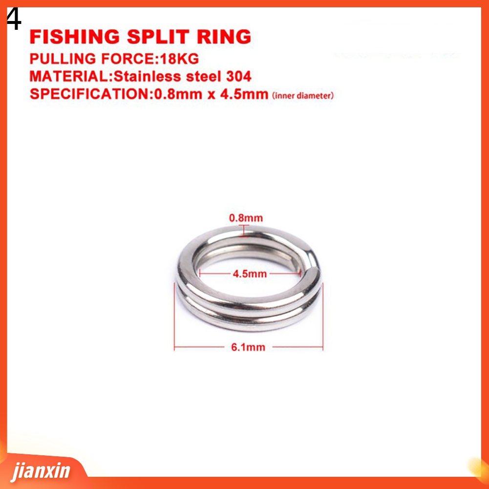 (In Stock) 100Pcs Stainless Steel Double Loop Split Ring Open Fishing Konektor Tackle