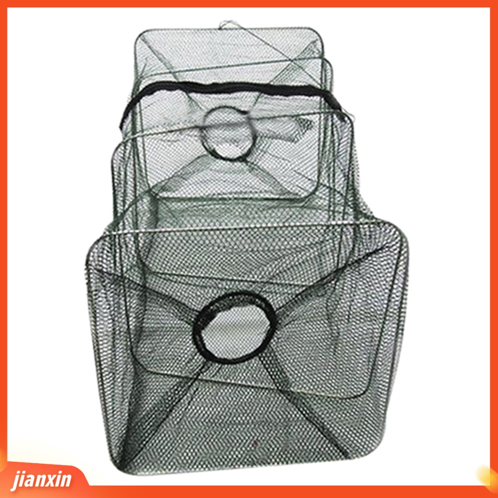 (In Stock) Perangkap Ikan Kandang Pancing Persegi Lipat Nilon Anti-Korosi Universal Untuk Angling