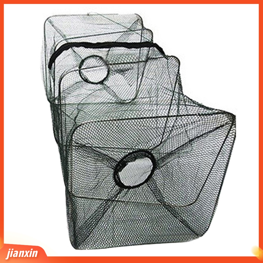 (In Stock) Perangkap Ikan Kandang Pancing Persegi Lipat Nilon Anti-Korosi Universal Untuk Angling