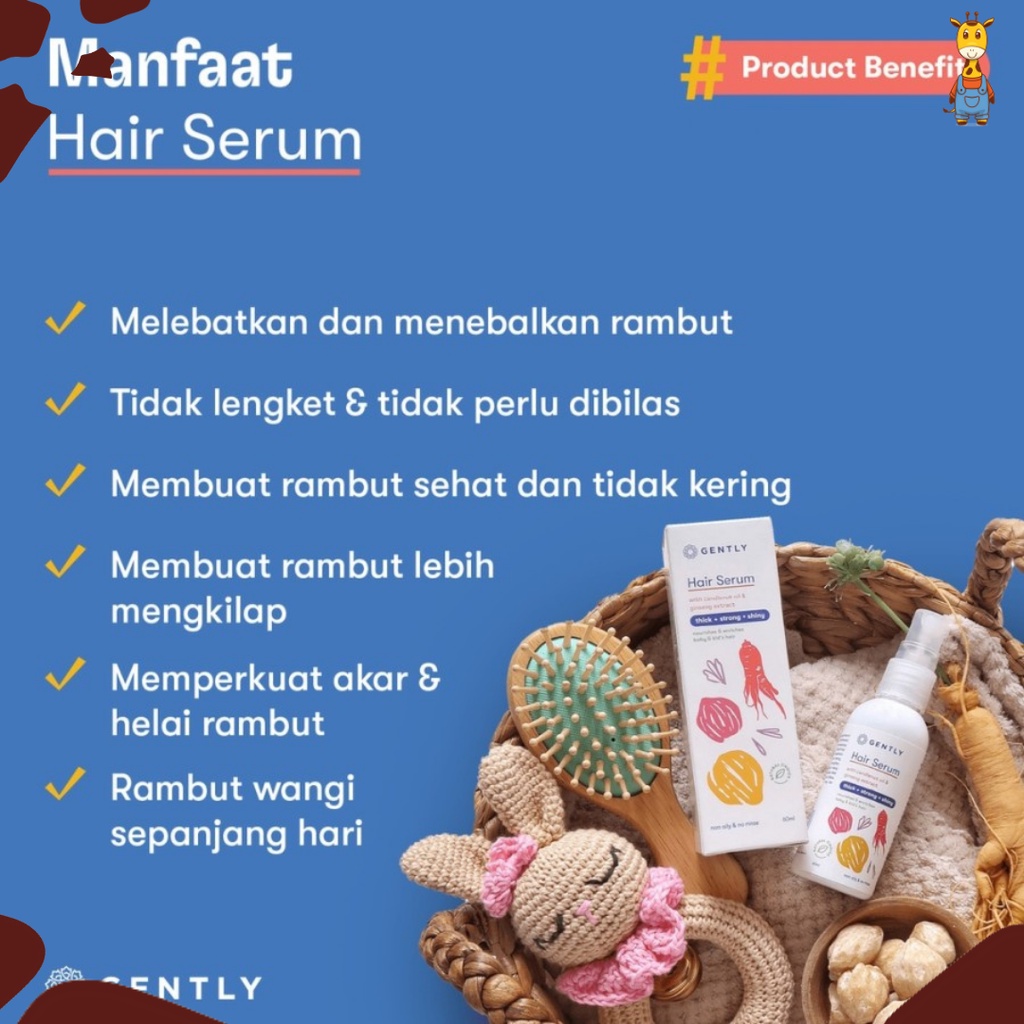 Gently Hair Serum 60ml - Serum Penumbuh &amp; Penyubur Rambut Bayi dan Anak