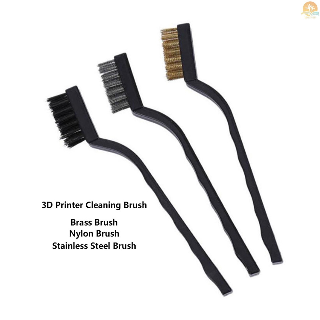 In Stock 3D Printer Parts &amp; Aksesoris Sikat Kawat Tembaga Kuningan Sikat Gores Dengan Pegangan Melengkung Untuk Nozzle Extruder Plat Hitam Pembersih Kusen Pintu Las Terak Dan Karat 12PCS