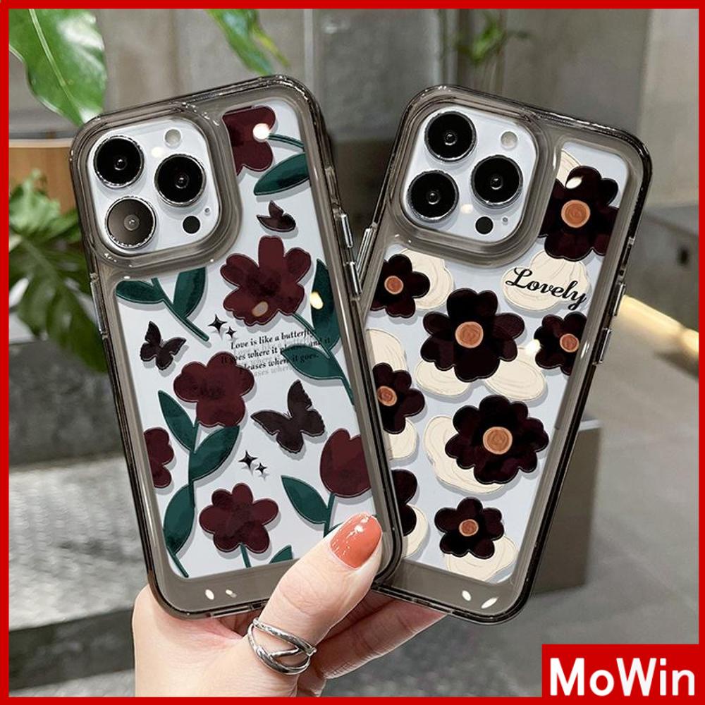 Case iPhone 14 Pro Max iPhone Case Space Hard Acrylic Phone Case Tombol Berlapis Shockproof Dark Red Flower Kompatibel dengan iPhone 13 Pro Max 12 Pro Max 11 Xr 6Plus 7Plus 8Plus